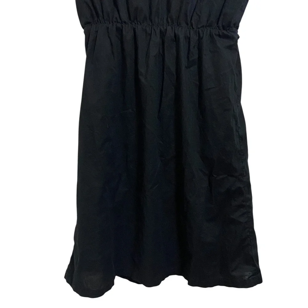 Converse One Star Black Short Sleeve Wrap Dress Ruffle‎ Trim Tie Waist Edgy M